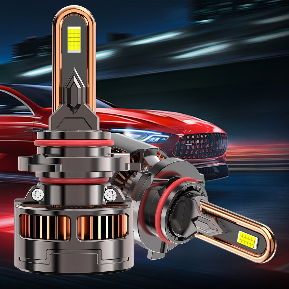 2-Pack H11 LED Headlights for Vehicles, Providing 60000 Lumens Brightness, Compatible with H1, H4, H7 and H11. Features Dual Copper Tube Heat Dissipation, 380W High Power, High/Low Beam Options, 1000% Brighter than Standard Lights