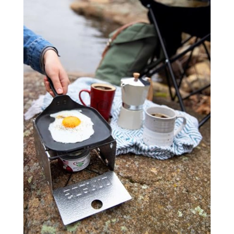 Sterno Folding Camping Stove - Portable Outdoor Cooker, Easy to Assemble, Ideal for Outdoor Picnics, Tailgate Parties & Emergencies - 1 Pack, Silver/