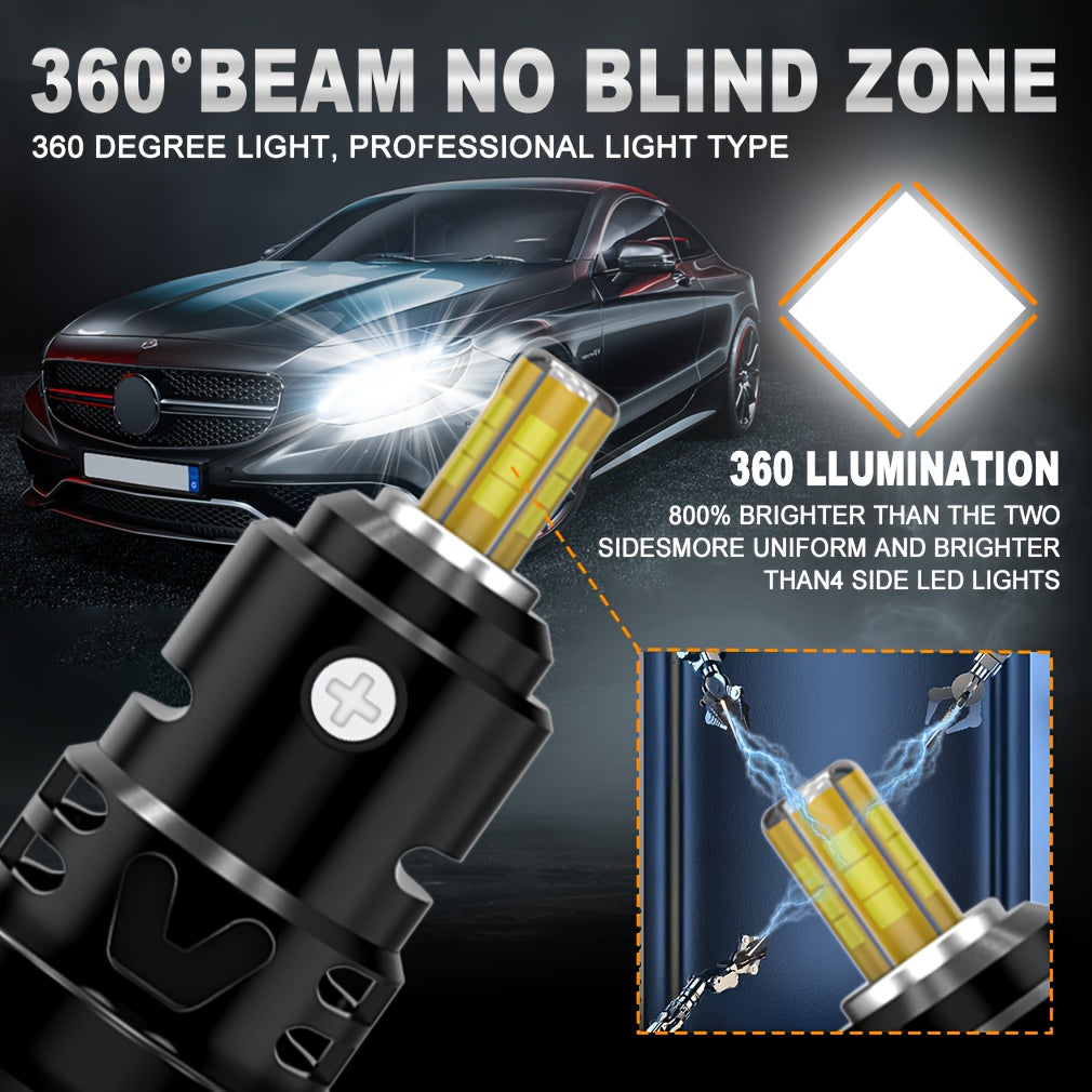 2Pcs H7 LED Headlight Bulbs, 100W 20000 Lumens, H7 White Light 6500K, Stable Bright Plug-and-Play Small Body, Easy to Install, 12V