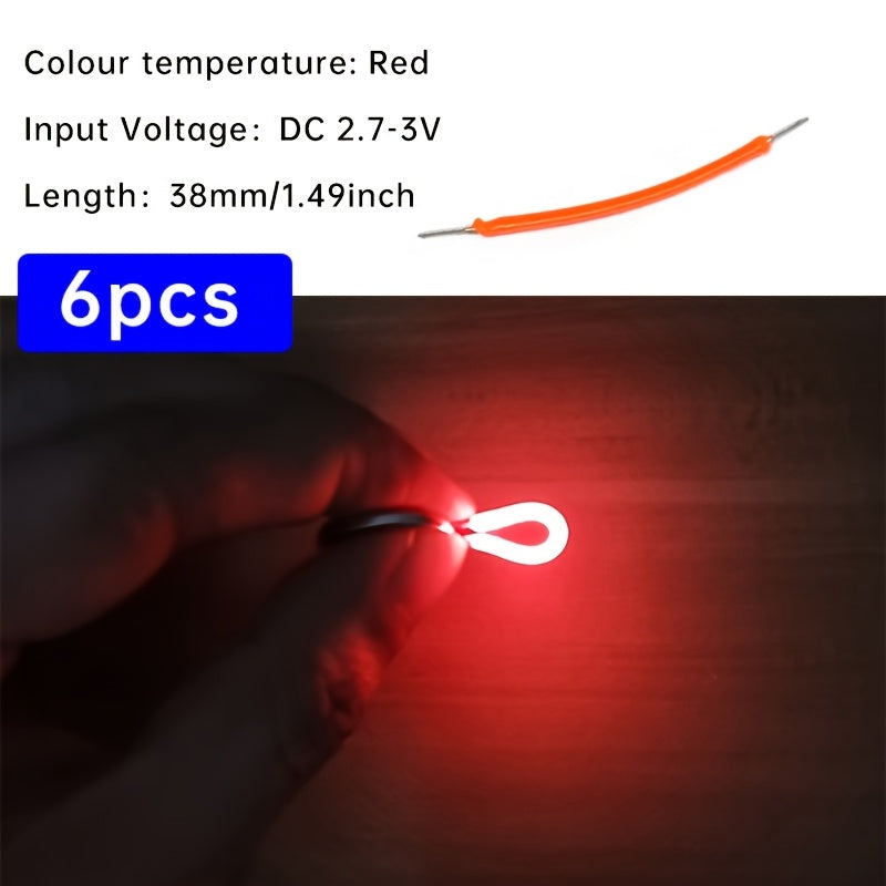 6条柔性LED灯带 - 暖光、红色、绿色、蓝色、粉色 | 38mm/130mm/300mm螺旋灯泡，适用于DIY与装饰 | 电池供电（DC3V） | 强光可弯曲，适合厨房/客厅/书桌