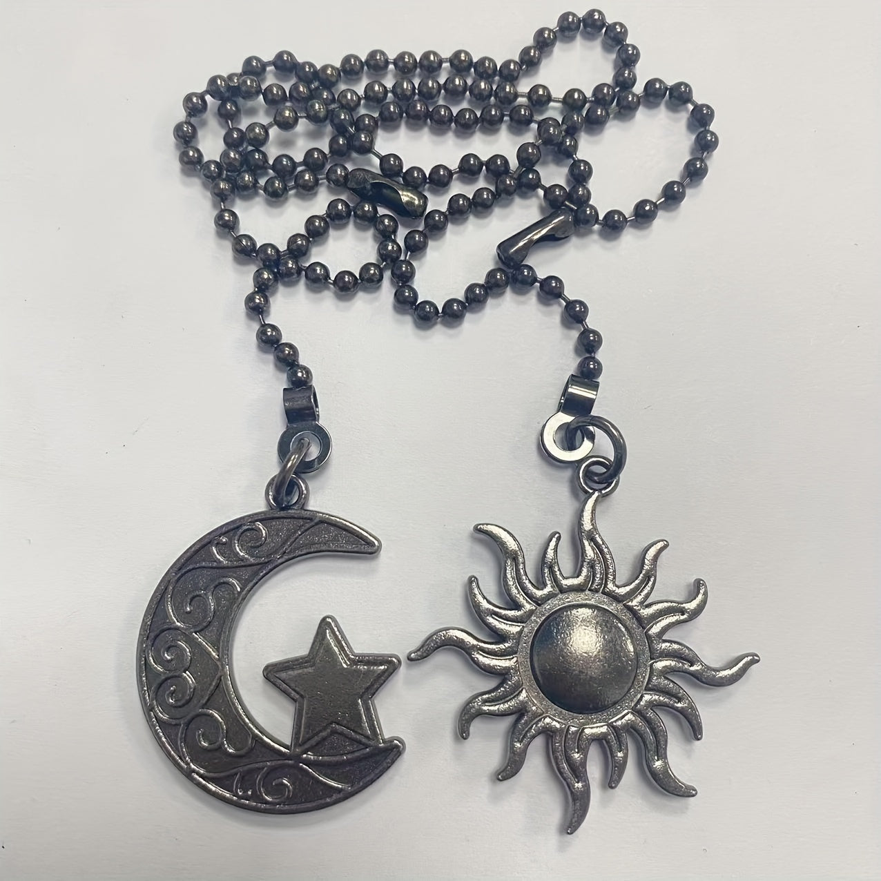 2-Piece Sun & Moon Themed Lighting Accessories: Ceiling Fan Downrod, Fan Light Pull Chain, Switch, Table Lamp Switch, Handle, Zipper Pull. No Electricity, No Battery, No Wireless Connection Required