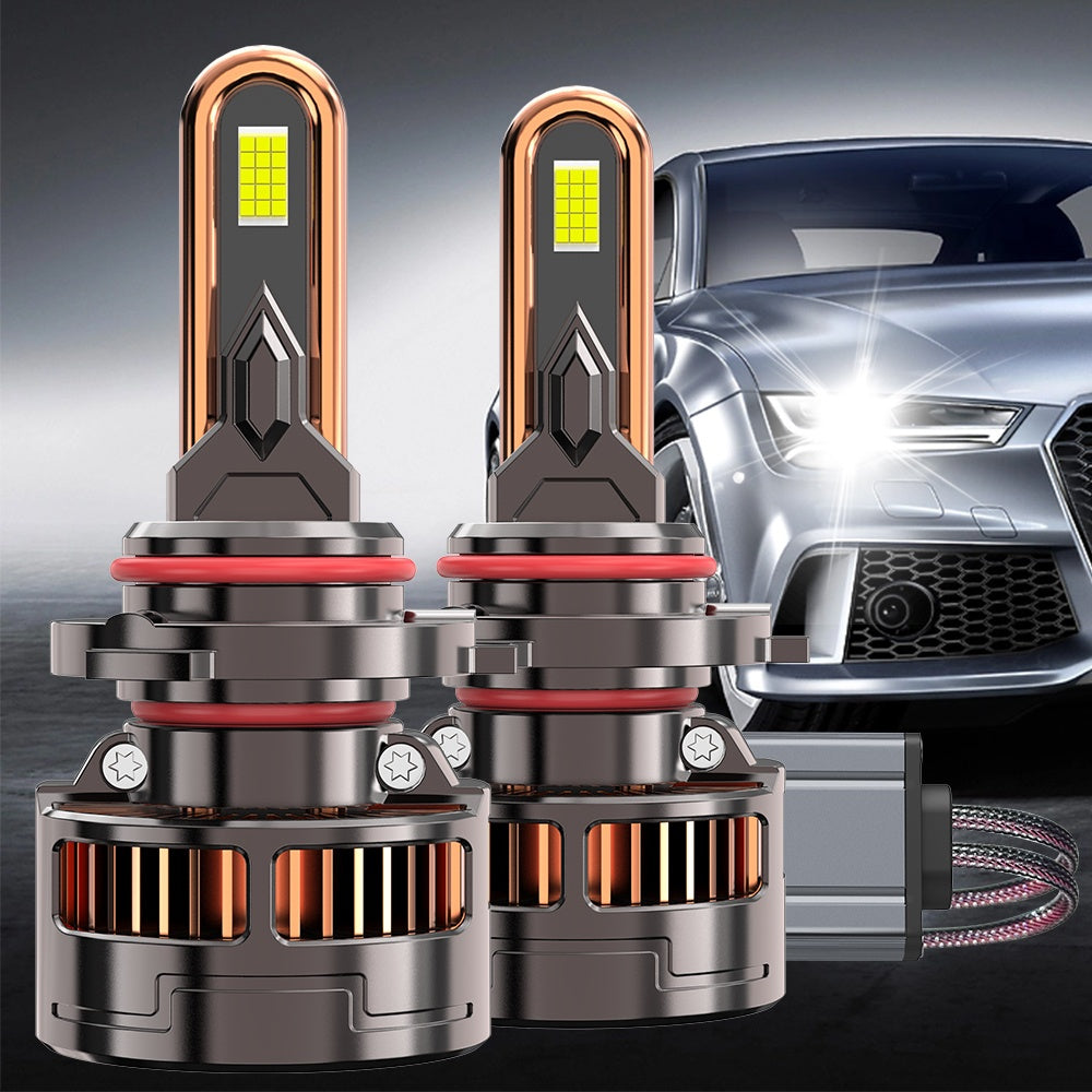 2-Pack Car Headlight Bulbs H8/H9/H11/H16-QB046 H4/9005/H1/H4/9003/HB2/H11/9006/H1/9012, 9570 CSP Chip, 300W, 50000 Lumens, 7500K, Vehicle Lighting Upgrade, LED Headlight Bulbs, Plug-and-Play Car Headlights, Suitable for 12V/24V Voltage