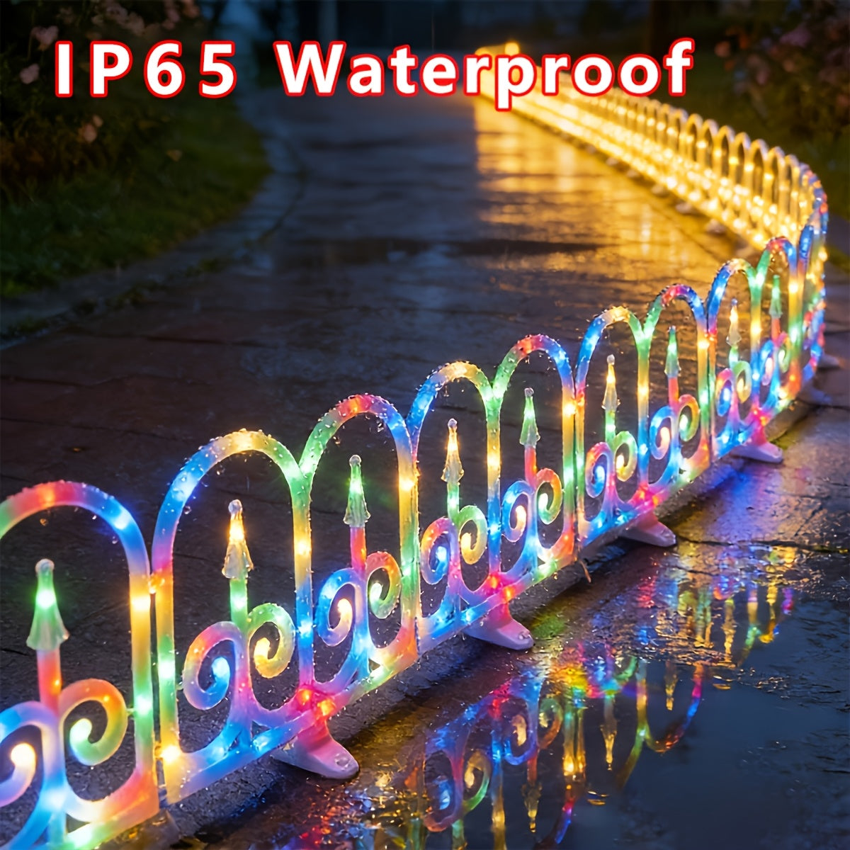 8-Piece Outdoor Solar Fence Light, Solar/USB Dual Power Supply, Warm Light / Color Light Optional, Suitable for Friend Gathering Decorative Atmosphere Light, Valentine's Day Decoration, Proposal Arrangement, Shop, Patio