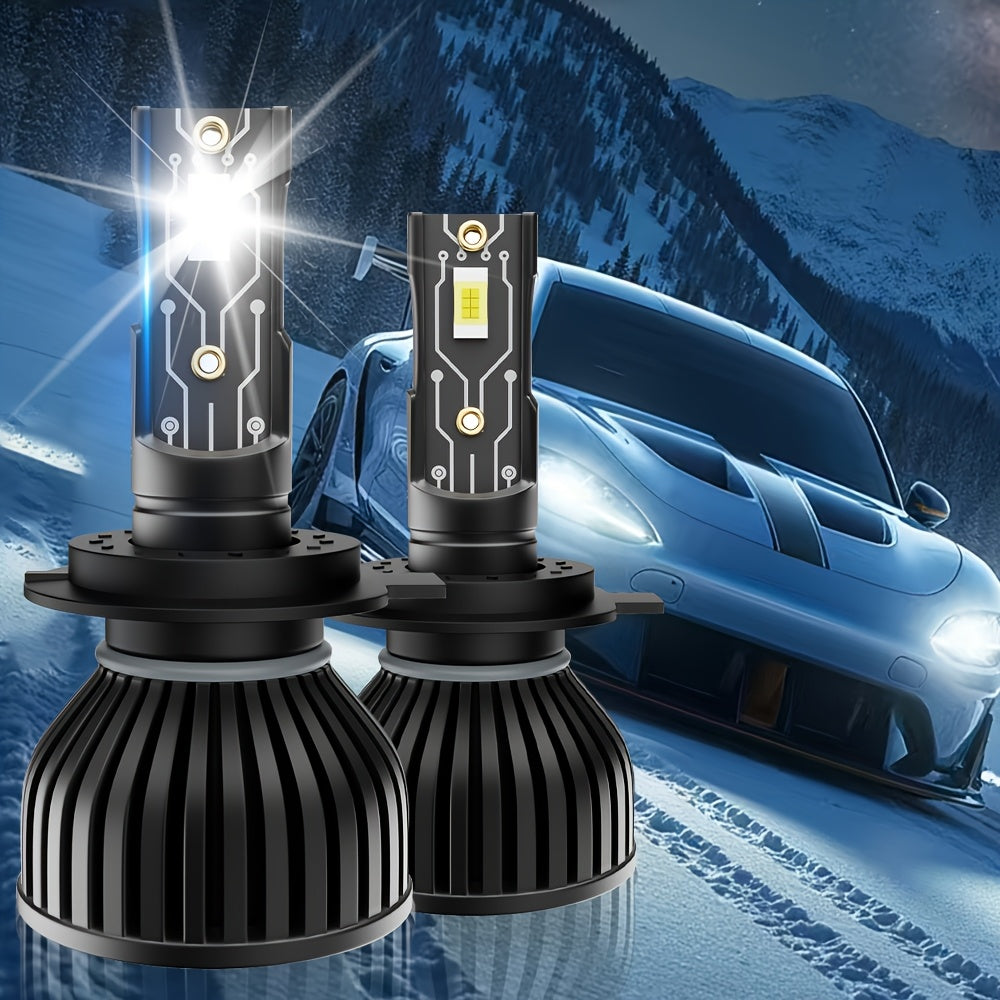 2 High Power Super Bright LED Bulbs H4/9003/HB2-C045 H7/H18/H1/H4/9003/HB2/H11/9005/H16/H9, 20000 Lumens, 6500K, 360° Beam Angle, Car Headlights, Plug-and-Play, 12V