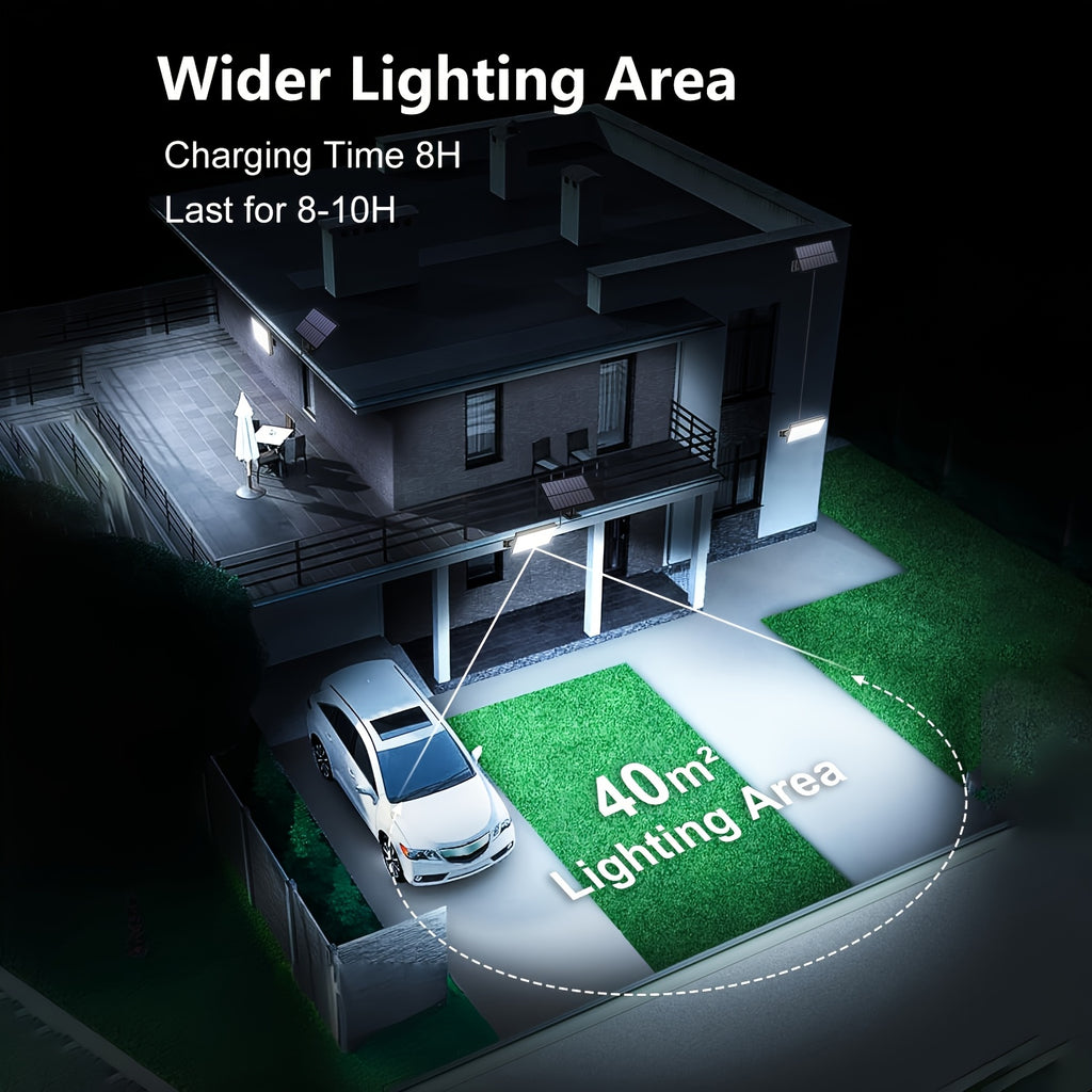 400 LED Solar Outdoor Light with Light Sensor, Remote Control, Separate Light Sensor Panel, 16.4 ft Cable, Dusk to Dawn Lighting, Security Solar Floodlight, Suitable for Outdoor Porch, Yard, Shed, Wall, Christmas Gift, Father's Day Gift