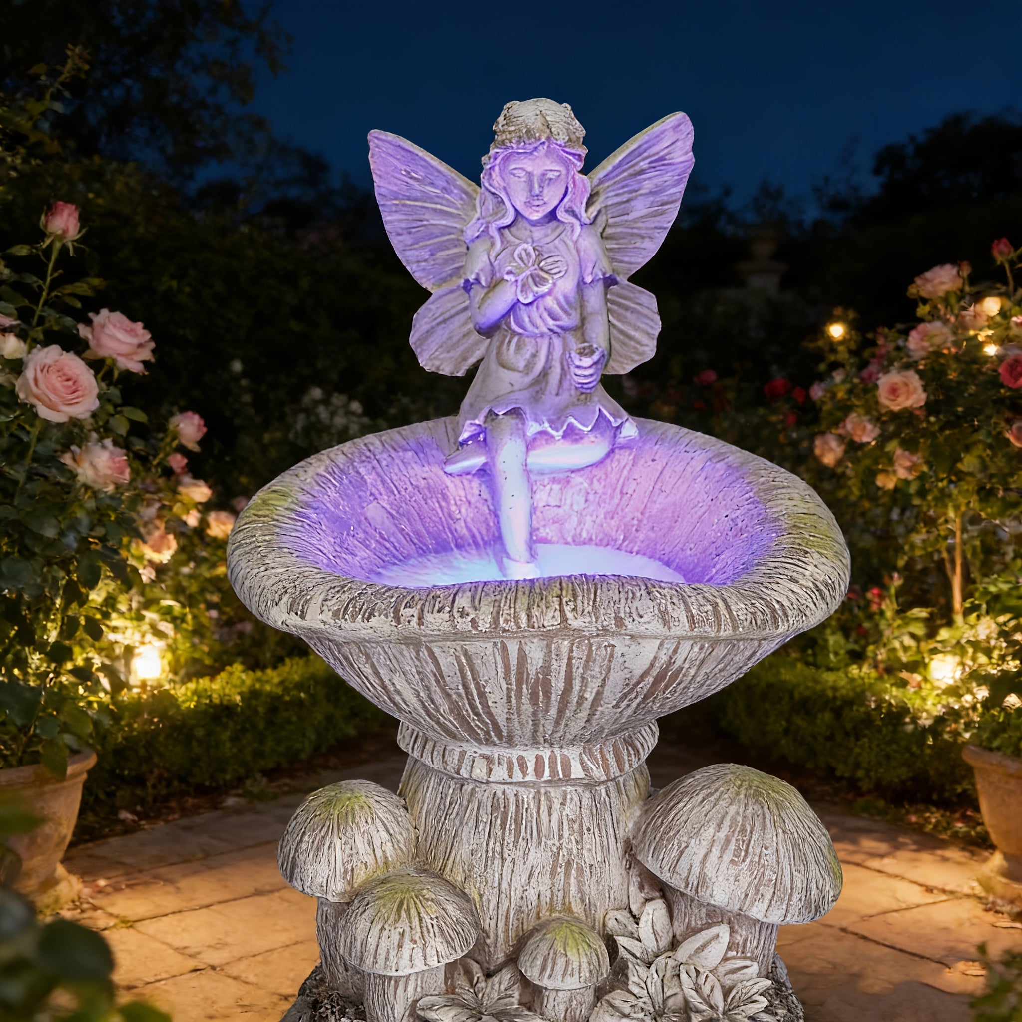 1 Pack Magic Mushroom Solar Outdoor Light with LED Lighting, Resin Garden Statue, Solar Powered Decoration, Perfect for Courtyard, Garden, Flower Beds and Pathways, Adds Magical Touch to Fairy Gardens and Rustic Style Outdoor Areas