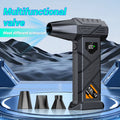 9000000RPH High Power Brushless Motor Turbo Fan, Air Dryer, Type-C Rechargeable Battery, Digital Display, LED Lighting, Multiple Adapters Included, Suitable for Car Windshield, Leaf Blowing, BBQ Charcoal Ignition