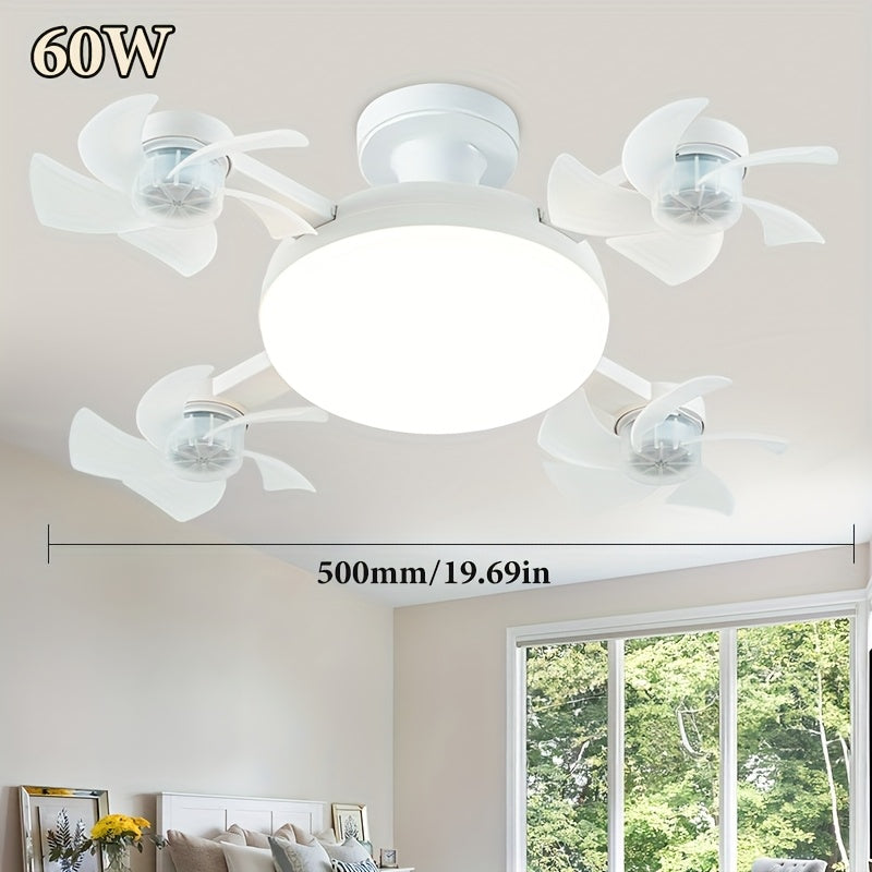 Ceiling Fan with Light, 3-Blade Ceiling Fan, E26 Socket, Dimmable Light, 3 Speed Levels, Flush Mount Ceiling Lamp with Remote, Decor for Bedroom Study, All Season Use