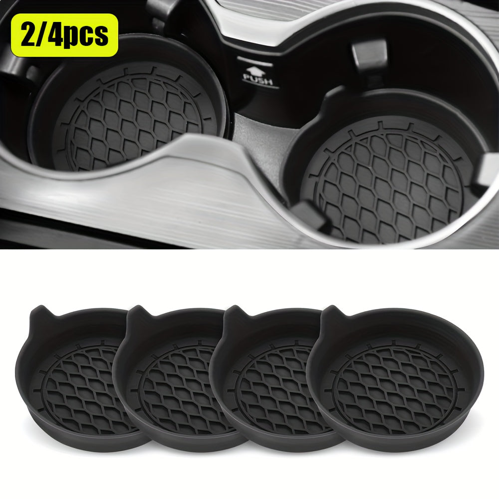 2/4-Piece Premium Center Console Non-Slip Pad - Anti-Skid & Dustproof, High-Quality Rubber Material, Red & Black Color Design - Perfectly Protects Your Car Interior