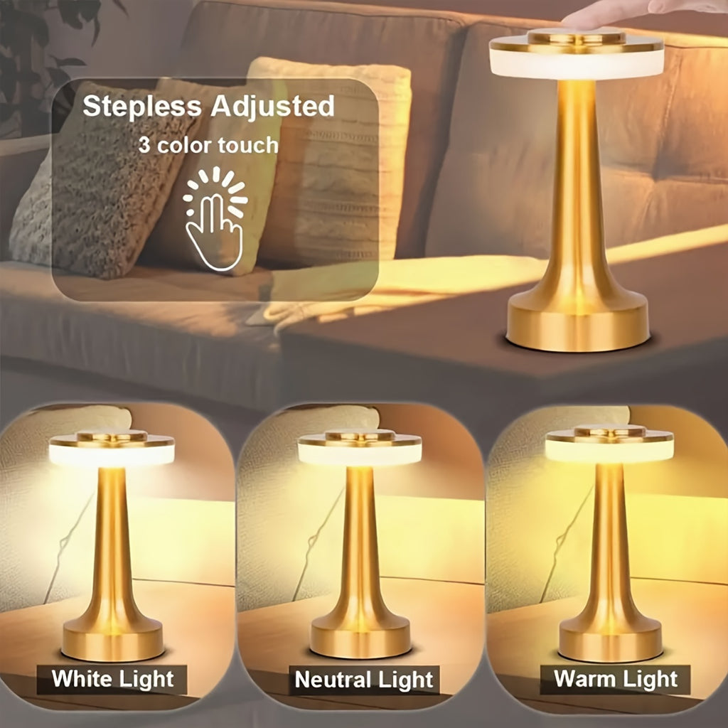 1 piece touch LED rechargeable table lamp, creative restaurant hotel bar coffee table light, indoor outdoor small night light, living room decorative table lamp