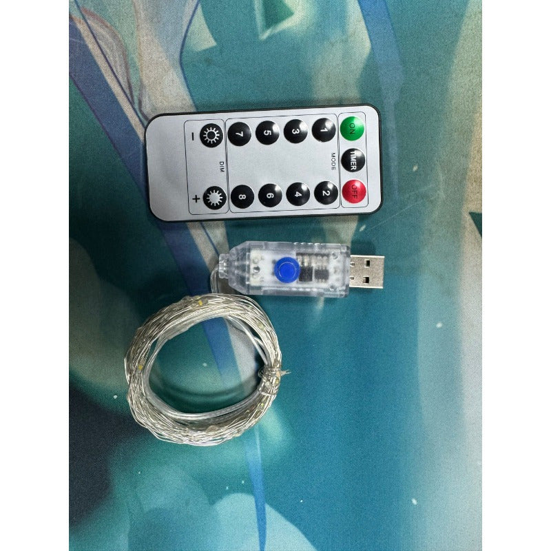 USB遥控LED铜线灯，8种模式，户外装饰照明，适用于花园、婚礼、派对、树木、圣诞节、万圣节及假日装饰 万圣节装饰品, 圣诞节饰品