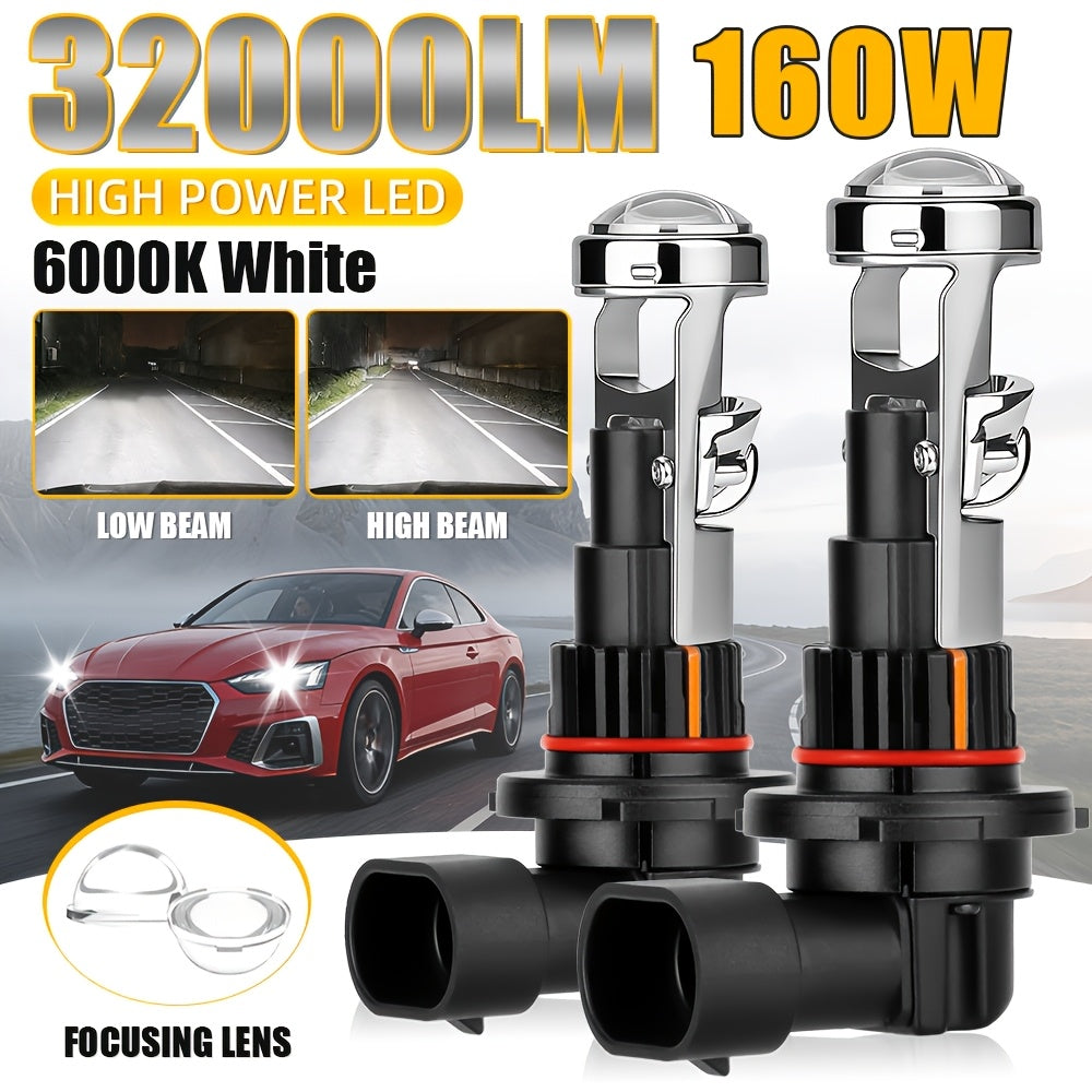2026 Newest Car H4 H7 LED Headlight Bulbs 9005/HB3 H11 High/Low Beam Dual-Use CSP Chip Bulbs 160W High Power 6000K Bright White Light High Stability Long Life for Motor Vehicles 2-Pack
