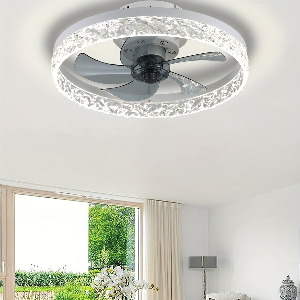 20 Inch Low Profile Flush Mount Ceiling Fan with Light and Remote Control, 6 Speed Levels, 3 Color Temperatures 3000K-6500K, Dimmable LED Ceiling Fan, Ideal for Bedroom, Kids Room and Living Room