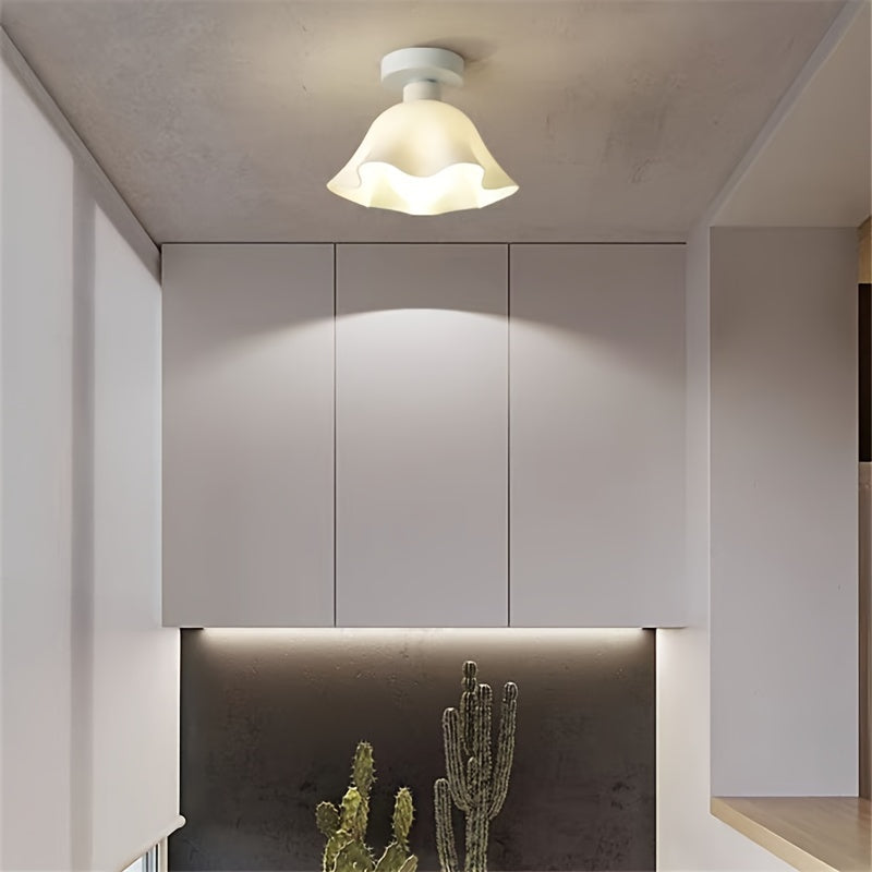 Two-Piece Pendant Light, Ceiling Light, Frosted Plastic White Shade, Plug-in Hanging Ceiling Light for Bedroom, Living Room, Hallway (Bulb Not Included!!!)