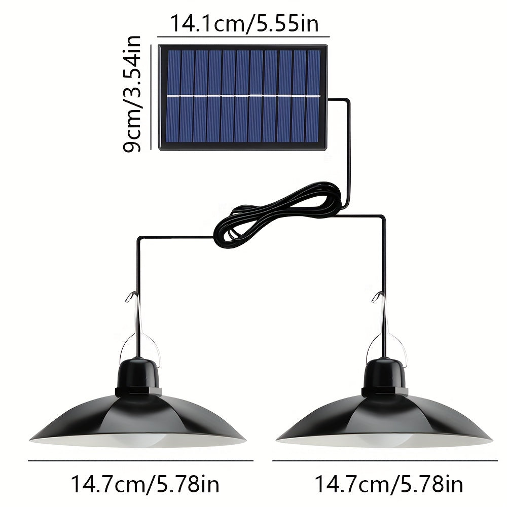 Solar Pendant Light Commercial Lighting Commercial Street and Area Lighting, Commercial Patio Light, Garage Light, Switch Control, White Light, with Installation Hardware, Perfect for Barns, Storage Rooms, Courtyards, Corridors, Gardens