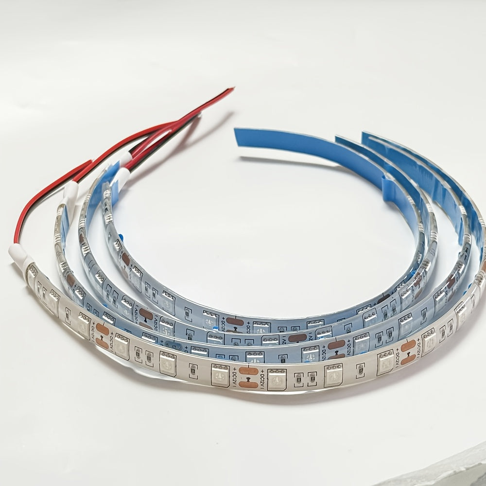 4条装 DC12V LED 灯条5050 SMD-10 厘米/3.94 英寸（6 个 LED灯珠）+30 厘米/11.81 英寸（18 个 LED灯珠）柔性可剪裁带背胶，适用于照明、家居装饰（白色/红色/蓝色）