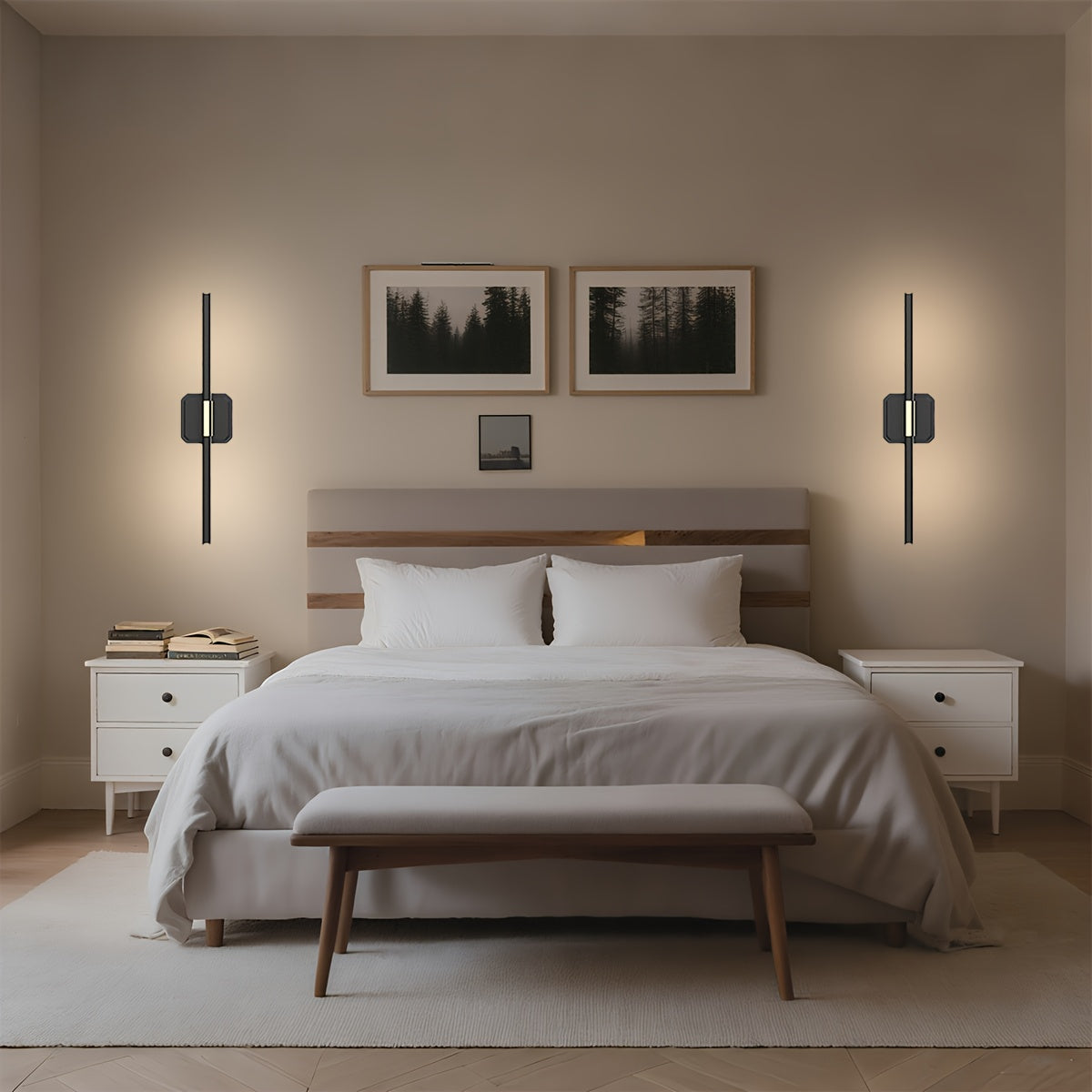2 Sets Rechargeable Wall Light, Wireless Dimmable Wall Lamp with Remote Control, 360° Rotatable, Timer Function, 3000K - 6500K Adjustable LED, 28.3-Inch 10000mAh Wall Light, Suitable for Bedroom, Hallway, Living Room, Holiday Gift