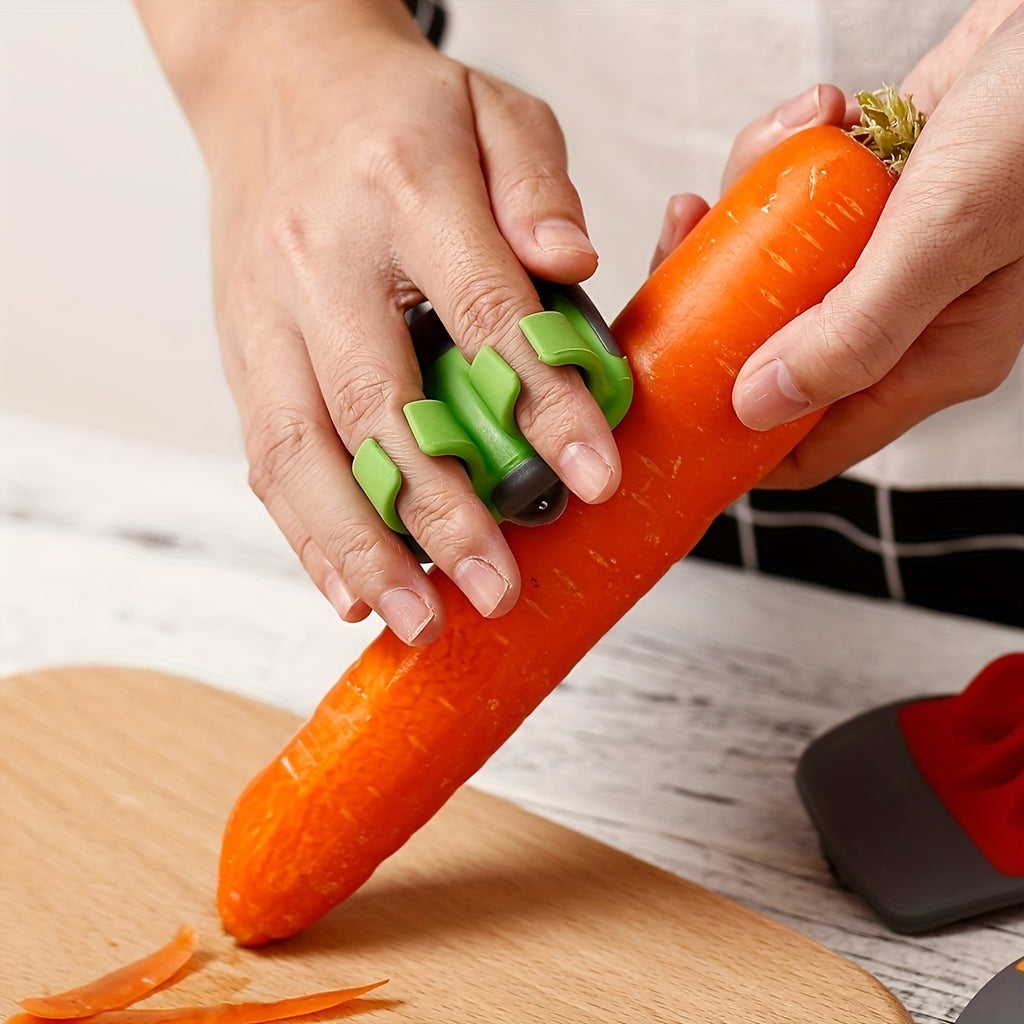 Comfort-Grip Vegetable Peeler with Non-Slip Rubber Ring. Made of Stainless Steel & Durable Thermoplastic Rubber, No Electricity Needed, Perfect for Carrots, Pumpkin and More