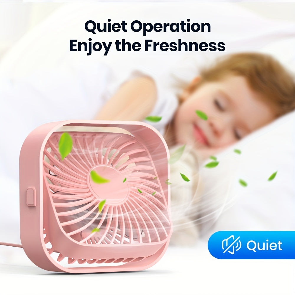 RV Fan, TOPK K51 Mini USB Desk Fan, Premium Brushless Motor, Quiet Operation, High Airflow, Elegant Design, Perfect for Bedroom or Personal Use on Small Tables