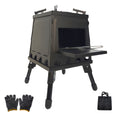 Portable Wood Burning Stove | Compact Outdoor Cooking Solution with Carry Bag, Iron Material, No Ignition Function, Compatible with Dry Wood/Charcoal - HALFIRE/
