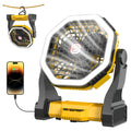 Portable Rechargeable Fan with Hook Handle, 4 Speed Levels, 3 Dimmable LED Light Modes, Ideal for Travel Bedroom Home Camping Office Beach Fishing, Rechargeable Convenient Cooling Fan for Outdoor Enthusiasts