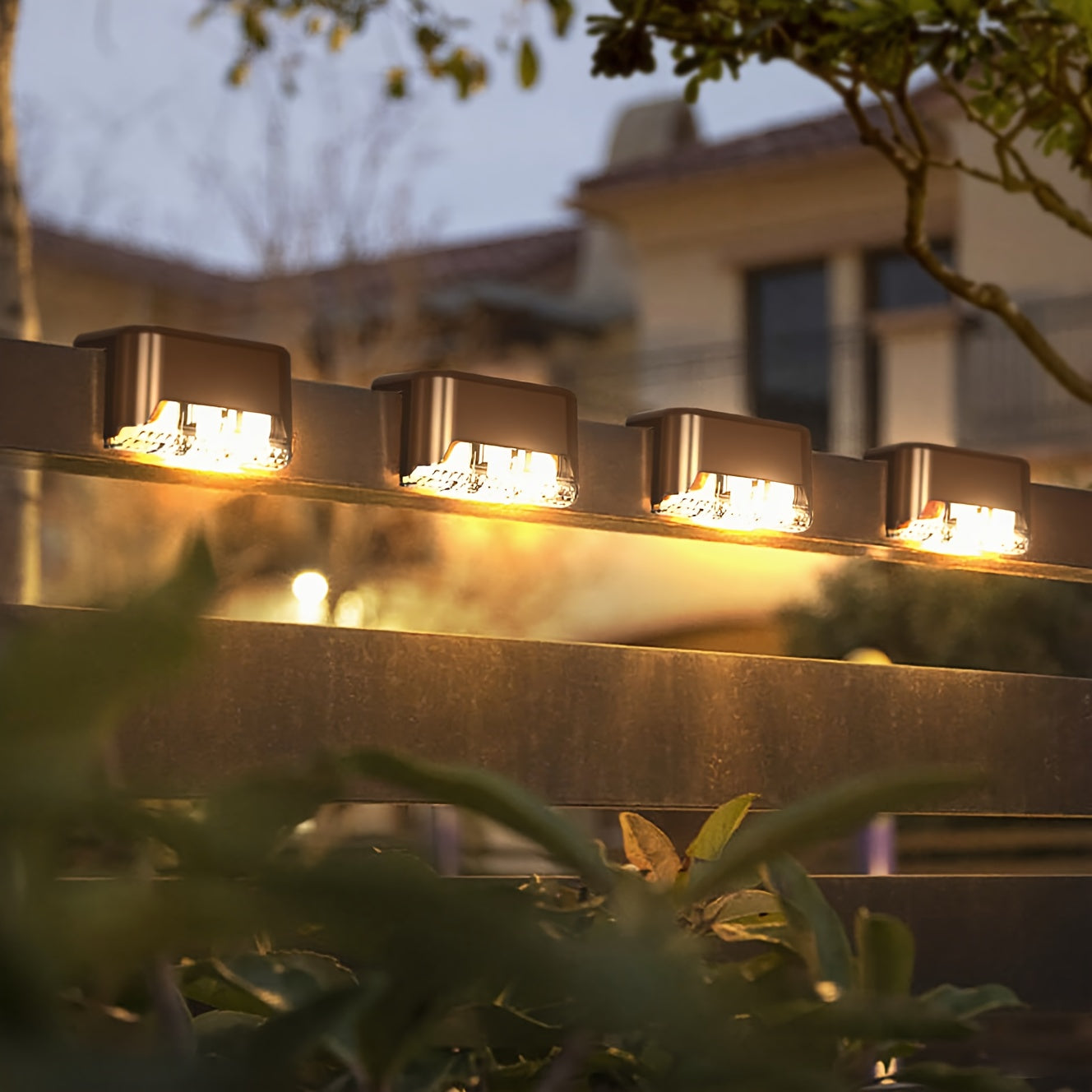 16 Pack Solar LED Outdoor Deck Light - Black Modern Design with Solar Panel, IP44 Waterproof, Suitable for Stairs, Fences, Patios and Walkways - Outdoor Lighting for Gardens and Sidewalks | Decorative Path Light | Christmas Holiday