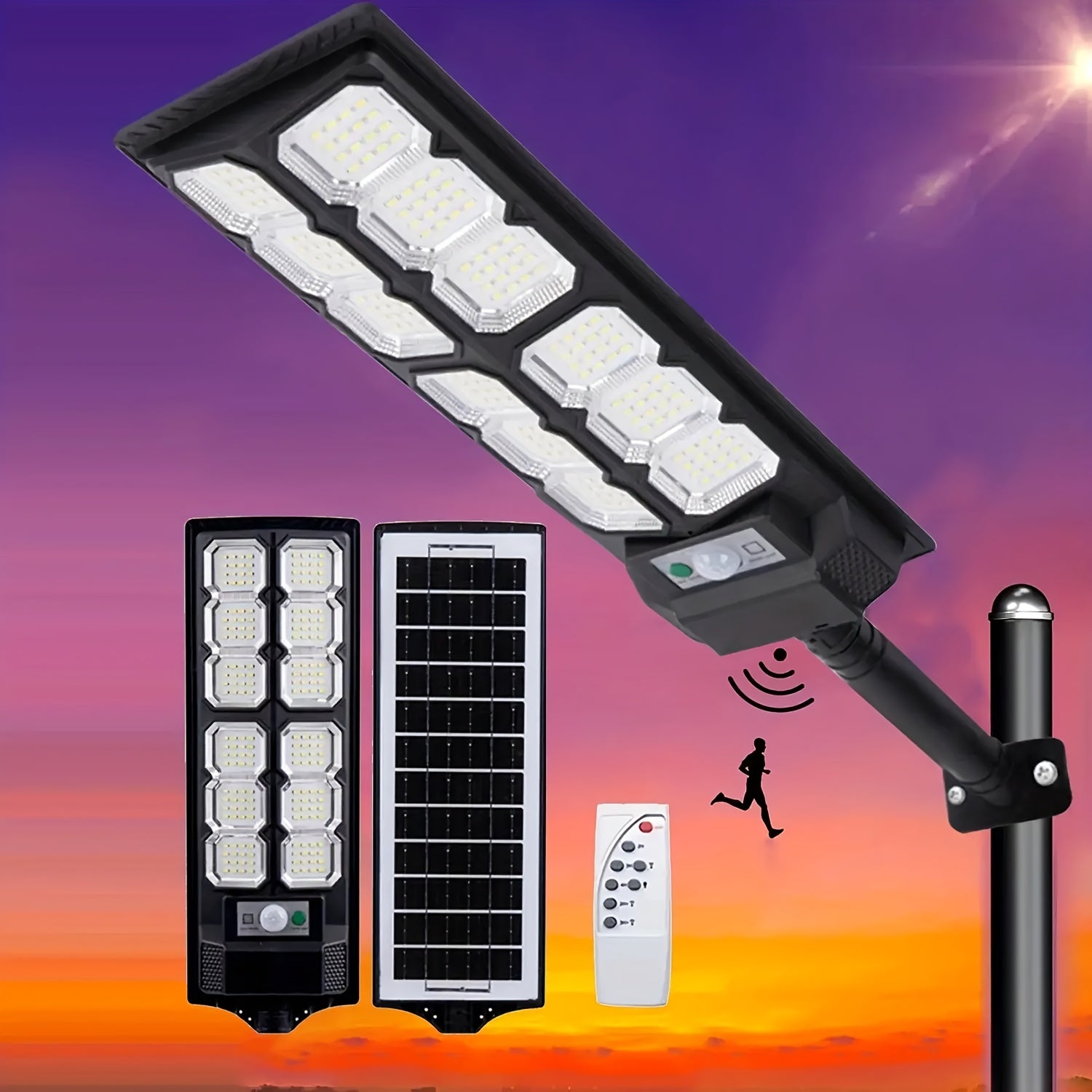 1 PC Outdoor Solar Motion Sensor Street Light, Powerful LED Solar Outdoor Courtyard Street Light, Wide Angle Outdoor Lighting, with PIR Motion Sensor and Automatic On/Off Switch - Perfect for Garage, Backyard, Doorway, Street Lighting, Garden