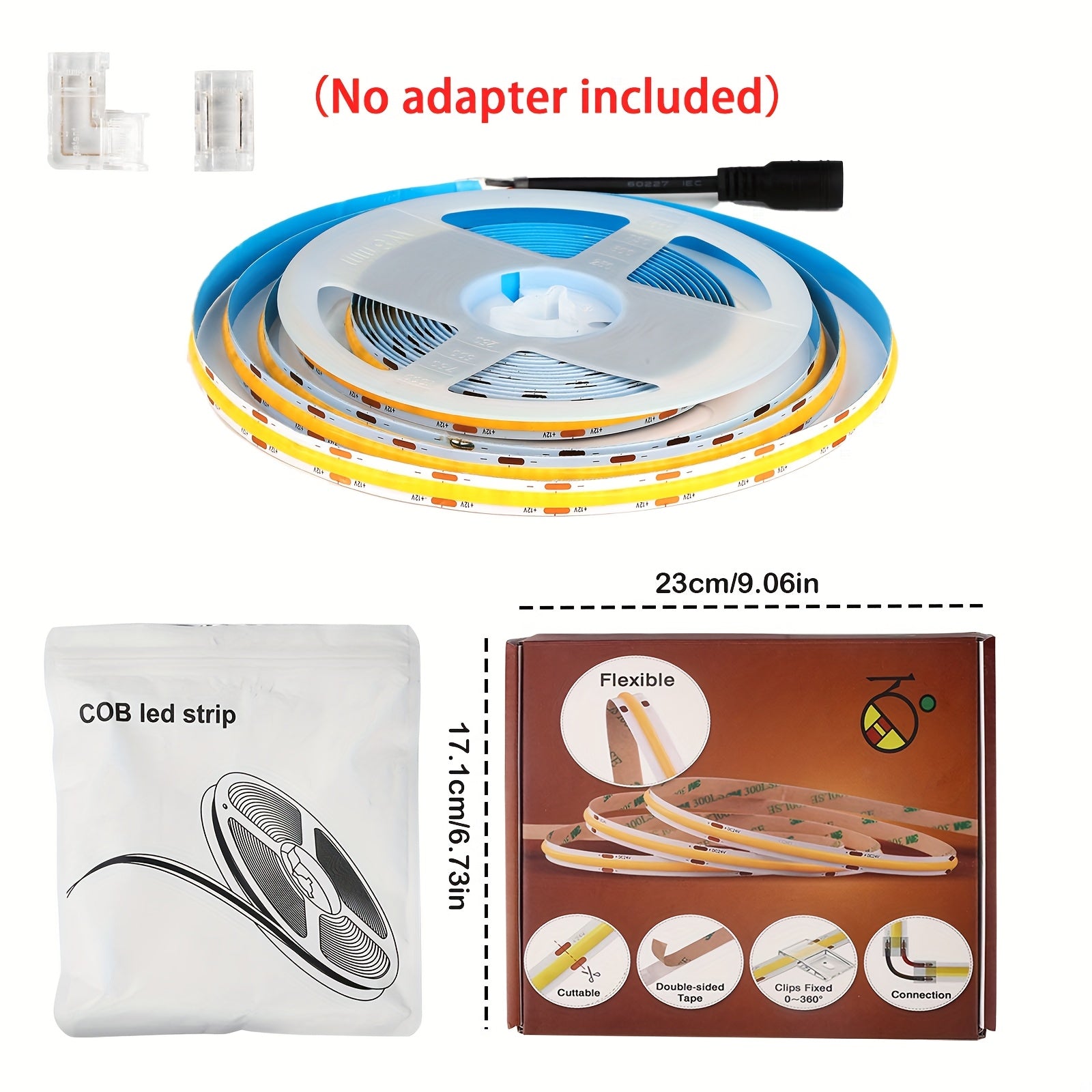 OB LED灯带（24V/16.6英尺），柔性暖白与冷白光，适用于室内装饰、家居、办公室及建筑领域。高亮度柔性灯带适用于圣诞、婚礼、酒吧及店铺展示