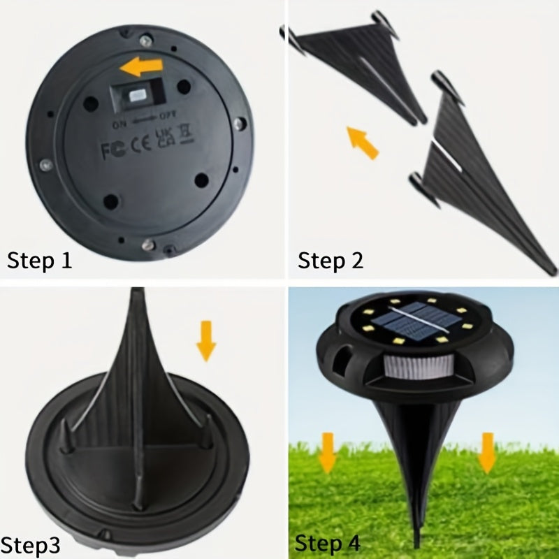 Blue Solar Outdoor Light Path Light 12-Pack, High Brightness Solar Ground Light Uplight Side Light, IP67 Waterproof Solar Deck Light, Suitable for Halloween Decoration