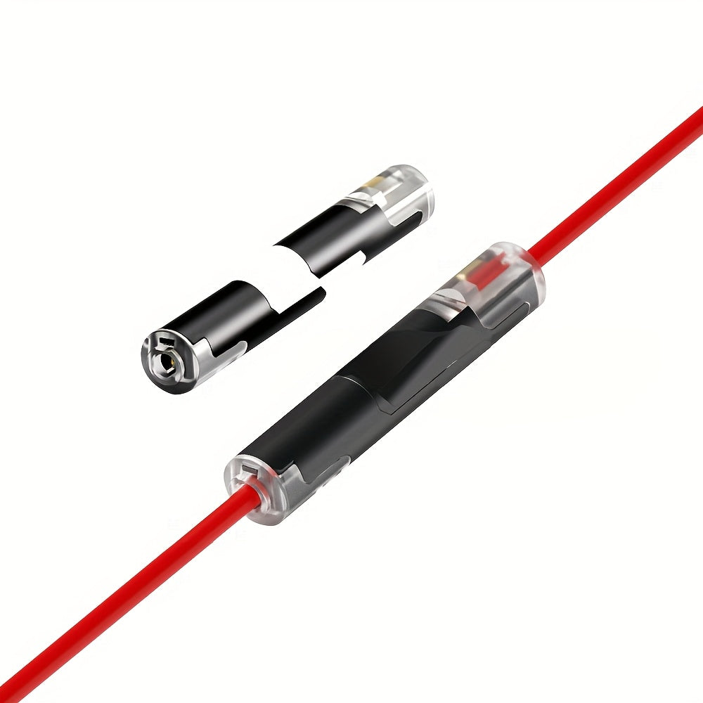 Black Terminals, 15/30/75PCS Pluggable Universal Quick Splice Connectors, Solderless & Stripless Quick Terminal Connection