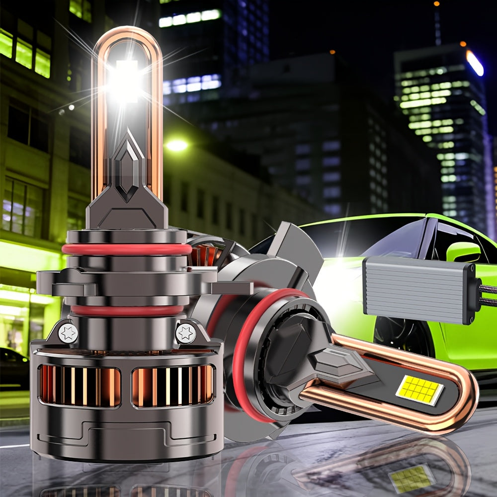 2-Pack H1 H4 H7 H11 9005 9006 9012 LED Car Headlights, 9570 CSP Chip White Light Technology, 56500 Lumens (340W) Brightness, High/Low Beam Integrated, Fast Heat Dissipation, Suitable for Various Environments, Plug-and-Play