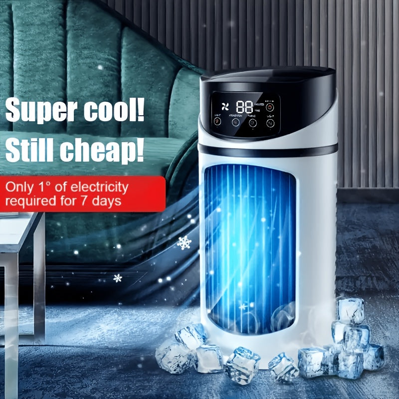 2026 Upgraded Portable Air Conditioner, 6-Speed Cooling Fan with 7-Color Ambient Light, Quiet Humidifying Fan, 3-in-1 Mini Cooler, Compact Cooling Device for Home Office Small Spaces, Perfect Home & Travel Gift