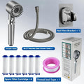 High Pressure Shower Head with Turbo Spray - Wall Mount, No Power Needed, 6-Stage Water Filter, Skin-Friendly - Rain Shower Set with 68-inch Hose