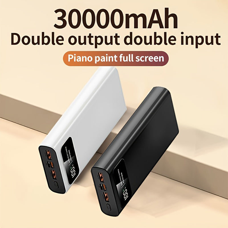 30000Mah Large Capacity Mobile Power Bank, Bidirectional Fast Charging, Outdoor Emergency Power Reserve Battery Pack, Portable Power Supply, Ultra-Fast Charging, Supports Simultaneous Charging of Multiple Devices, Holiday Gift, Christmas Gift