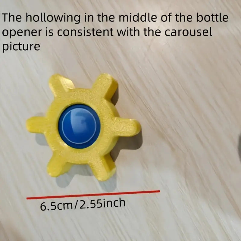 1Pc 360° Rotatable Portable Home Bottle Opener Tool, Plastic Material, Suitable for Bottle Caps, Water Bottle Caps, Drink Bottles, Perfect Party Birthday Surprise Small Gift