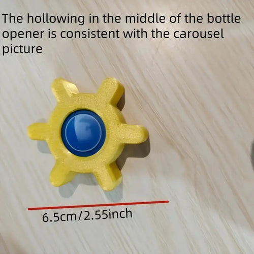 1Pc 360° Rotatable Portable Home Bottle Opener Tool, Plastic Material, Suitable for Bottle Caps, Water Bottle Caps, Drink Bottles, Perfect Party Birthday Surprise Small Gift