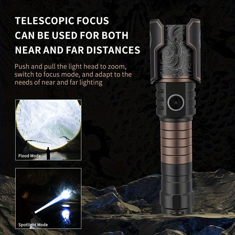 SKYFIRE Mini Flashlight | Ultra-Bright Compact Light | Zoomable | Heat Dissipation | 6-Level Dimmable | Long Battery Life