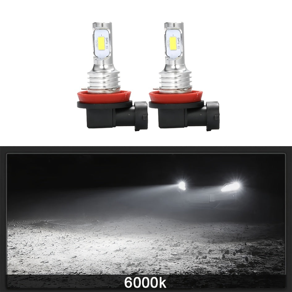 2-Pack 9005 H11 LED Headlight Bulbs 80W Super Bright Fog Light 3570 Chipset 2SMD CANBUS Error-Free Decoder, Replacement Headlight Bulbs for Cars and Trucks