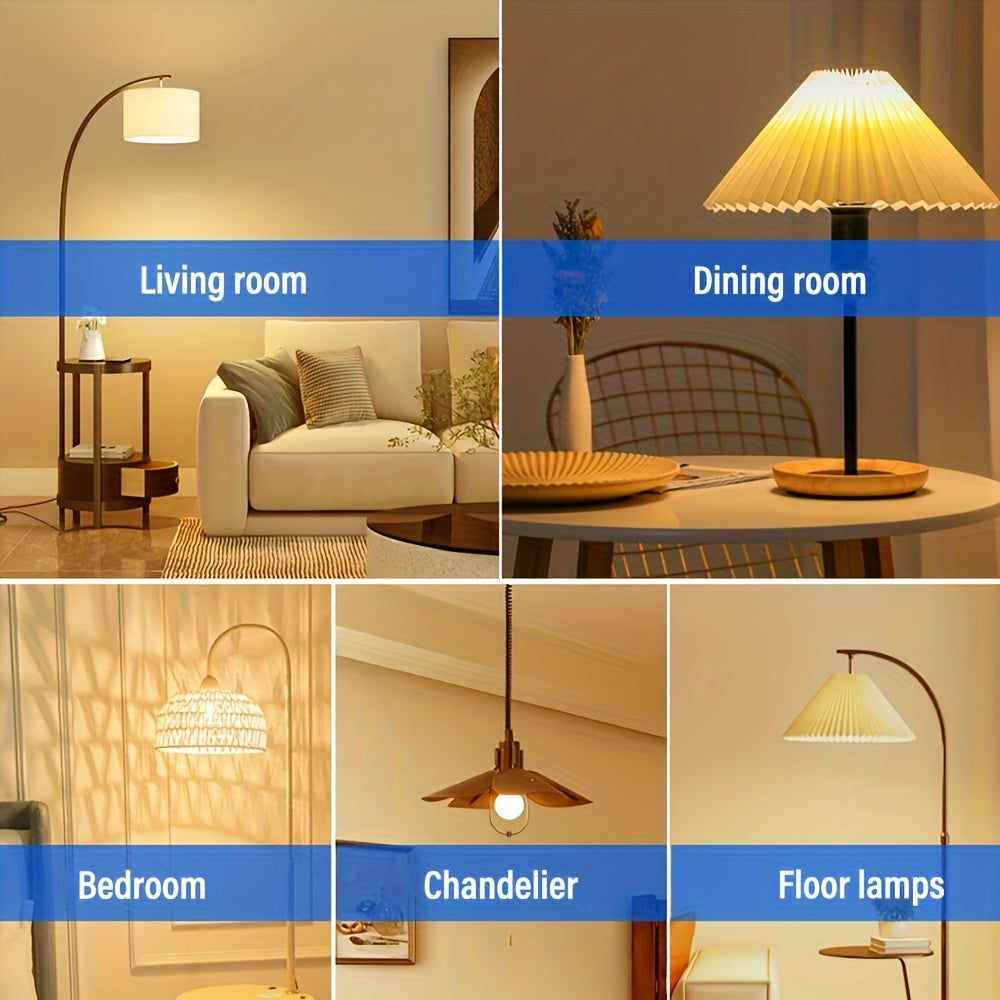4PCS rechargeable smart LED light, E26/E27 base, with remote control for adjustable color temperature and brightness LED light, USB rechargeable light, suitable for living room, bedroom, chandelier, floor lamp