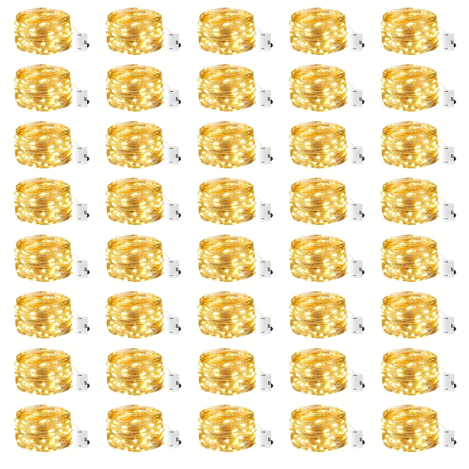 40 Pack仙女灯电池供电 - 6.5 英尺(2米)20 个 LED 闪光灯铜线迷你串灯适用于梅森罐 DIY 工艺品圣诞婚礼节日派对餐桌装饰,暖白色