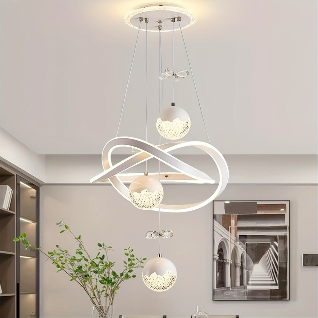 Modern LED Pendant Light Butterfly Decoration 3 Color Temperature Adjustable Color Temperature Aluminum Island Lighting Fixture, Suitable for Kitchen, Dining Room