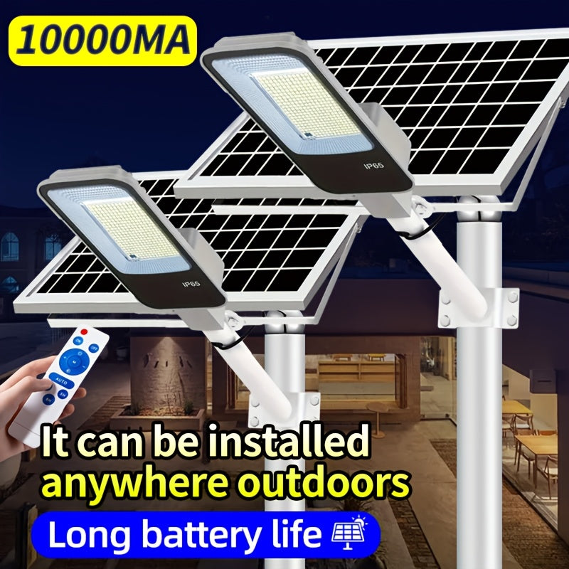 Super Bright Solar Street Light, 10000mAh Solar Light, 375 LEDs with Remote Control, Perfect for Parking Lots, Commercial Parking Lots, School Basketball Courts, Roadside Roads, Courtyards, Gardens, Villas, Outdoor Solar Street Light
