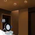 CYCEVSUN 12/16/24-Pack LED 4-Inch Recessed Lighting with Night Light, Dimmable and 5CCT Selectable, Lumiere Encastre Plafond, 9W, cETL, Black