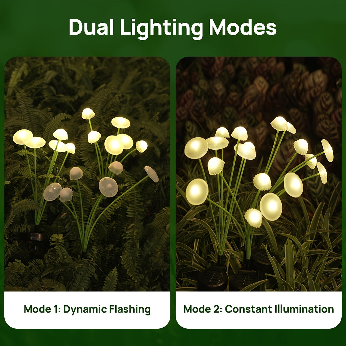 Solar Jellyfish Mushroom Light, 6/8/10 LEDs, 2 Flicker Modes, Courtyard Lawn Light Decoration | Outdoor Solar Garden Light, Perfect for Courtyard, Street, Party Tree Decoration, 11 Festival Decorations