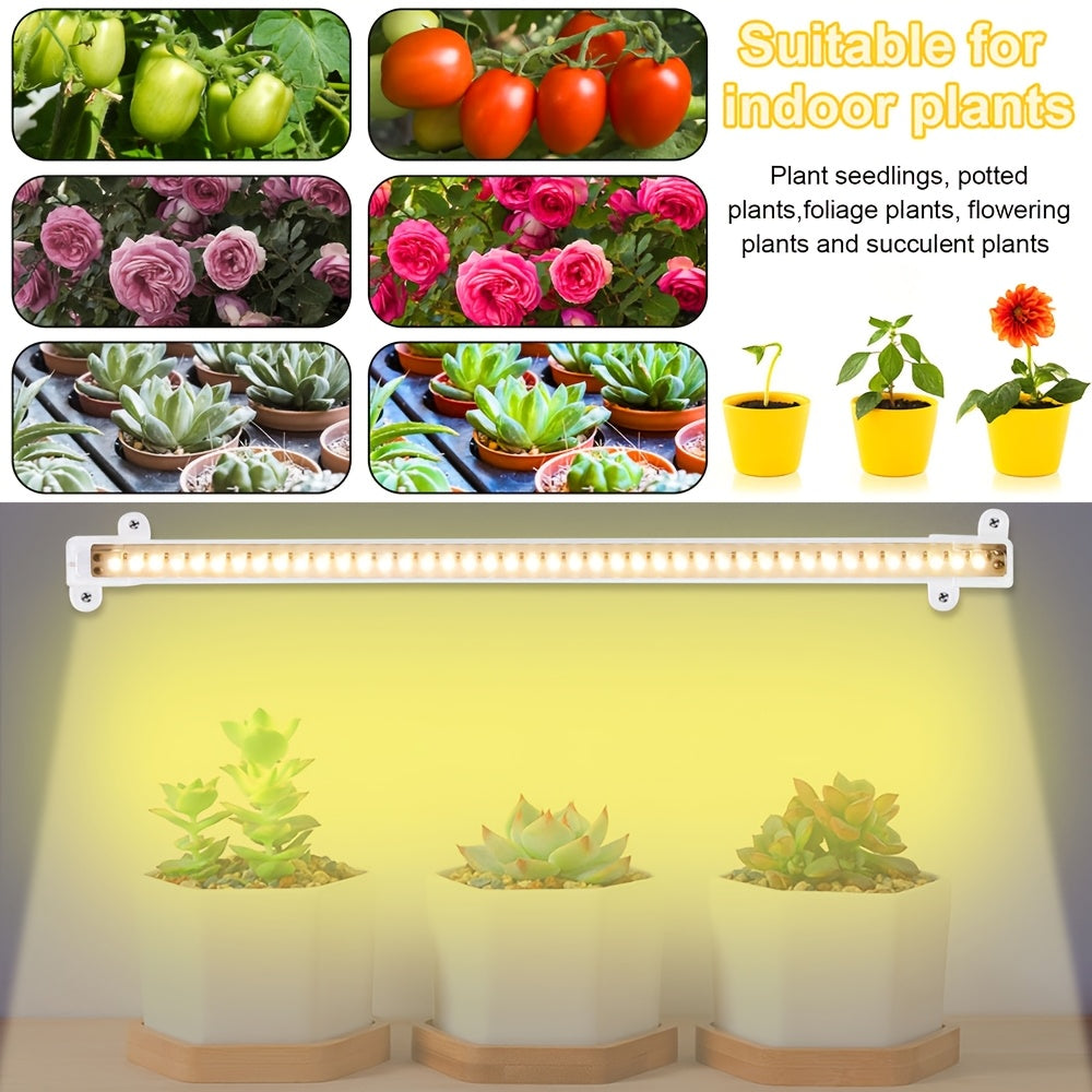 Hard Strip Warm White 50CM Plant Grow Light, USB Powered 3000K Indoor Grow Lamp, Cabinet Lighting for Flowers, Plants, Greenhouse & Hydroponic System