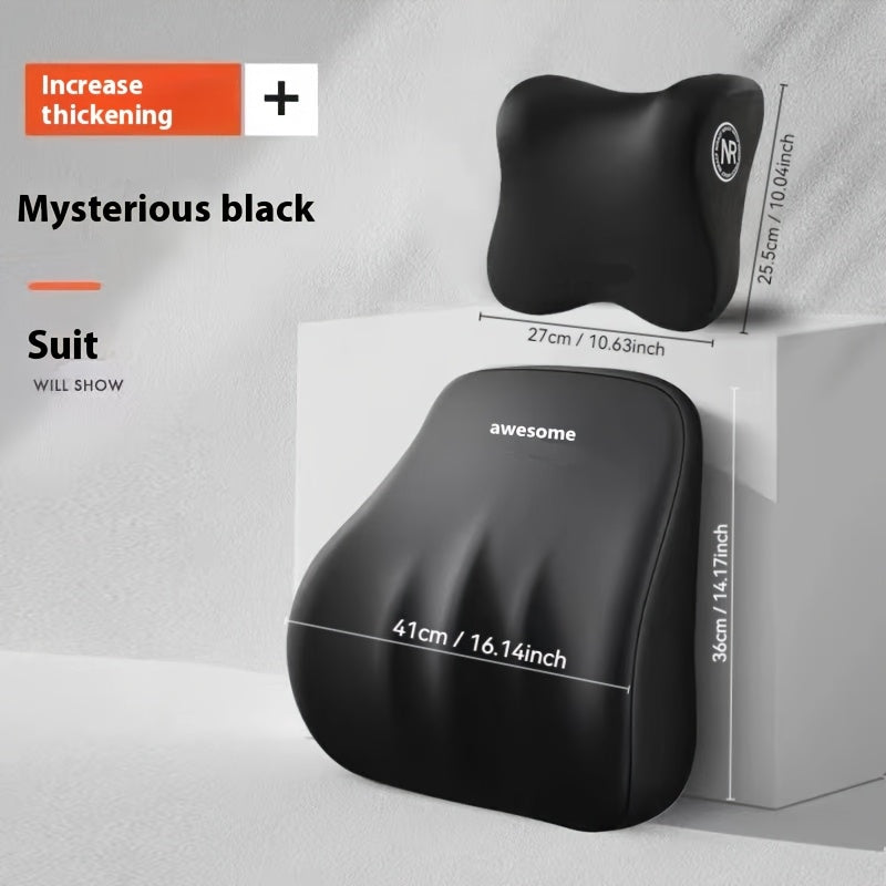 Car Headrest & Lumbar Support Slow Rebound Memory Foam Neck Pillow Lumbar Support, All-Season Universal Breathable Non-Deformable Car Pillow