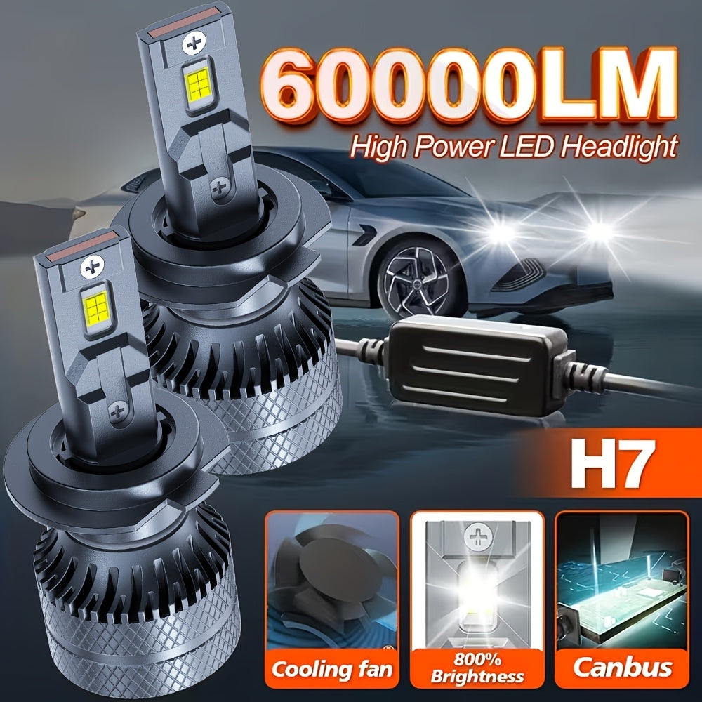 2-Pack O193 H11 LED Headlight Bulbs H11 Super Bright LED Headlights 800W High Power 6500K Color Temperature Compatible with H1, H4, H7 Sockets Improves Night Driving Safety 800% Brightness Increase Fits HB3, 9005, HB4, 9006, HIR2