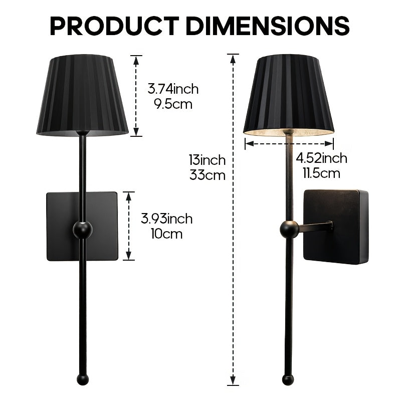 2PC/1PC Rechargeable LED Wall Light, LED Wall Light with Remote Control, Modern Touch Wall Light with Dimming/Timer, 3 Color Temperatures, LED Night Light for Bedroom Living Room Hallway