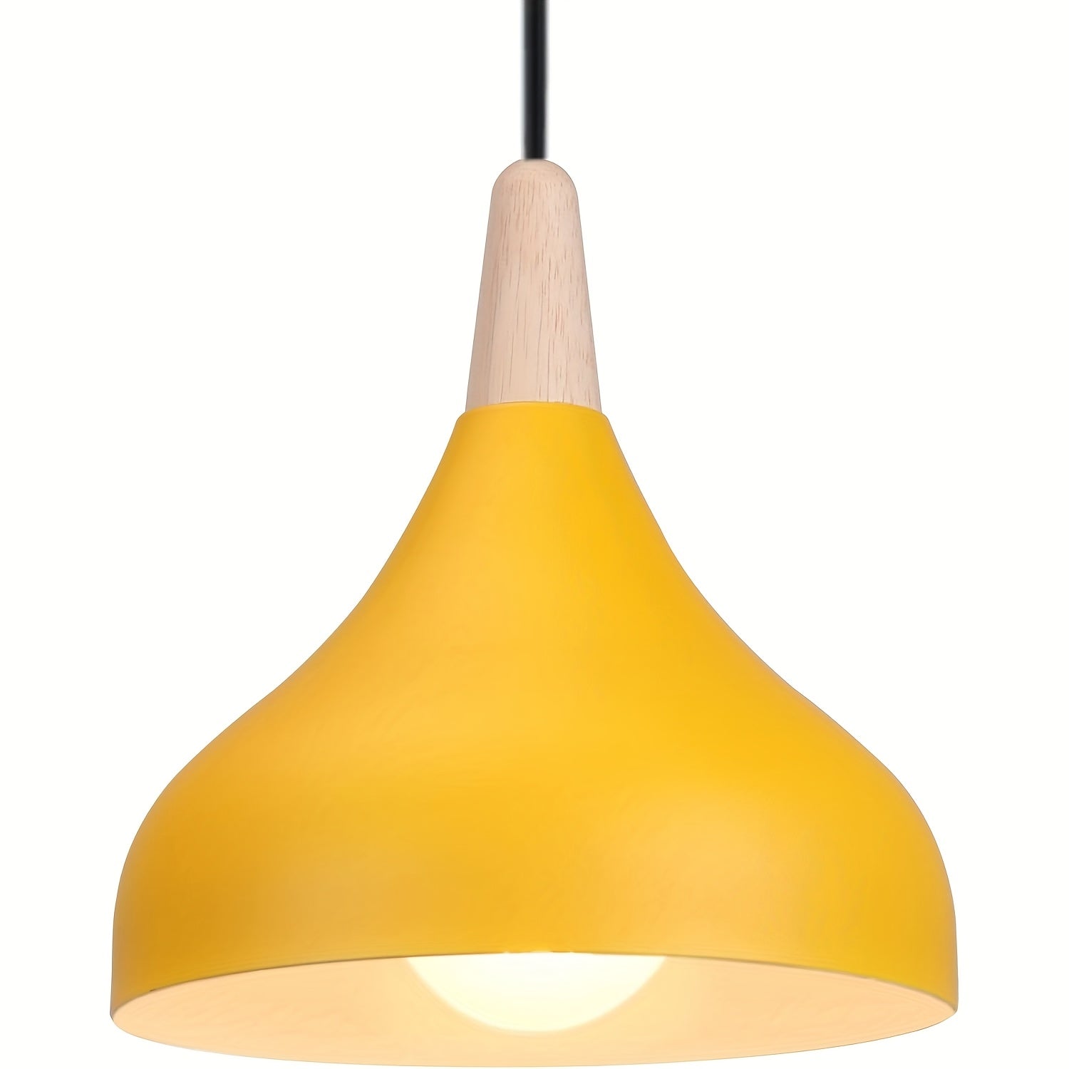 Pendant light vintage chandelier modern teardrop hat ceiling light metal wood pendant light suitable for bedroom, dining room, kitchen (bulb not included!!!)
