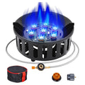 Portable Outdoor Cooking Stove, 21000W Camping Backpacking Stove, Outdoor Slamfire Seven-Star Stove, Includes Fuel Canister Adapter, Trigger, Foldable Windproof Camping Gas Stove